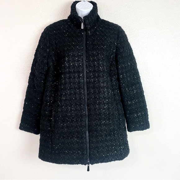 Chico's Jackets & Blazers - Chico’s Black Quilted Sparkle Tweed Jacket Size S